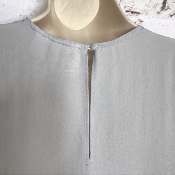 H&M DIVIDED sheer grey top with clear crystal embellishments short sleeve Size 2 - Picture 6 of 15